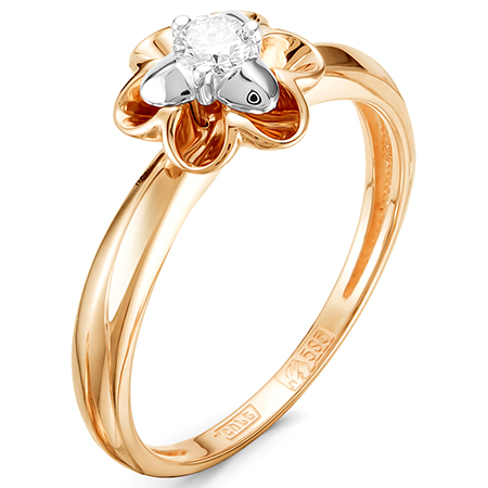 Кольцо, золото, бриллиант, 01-2453